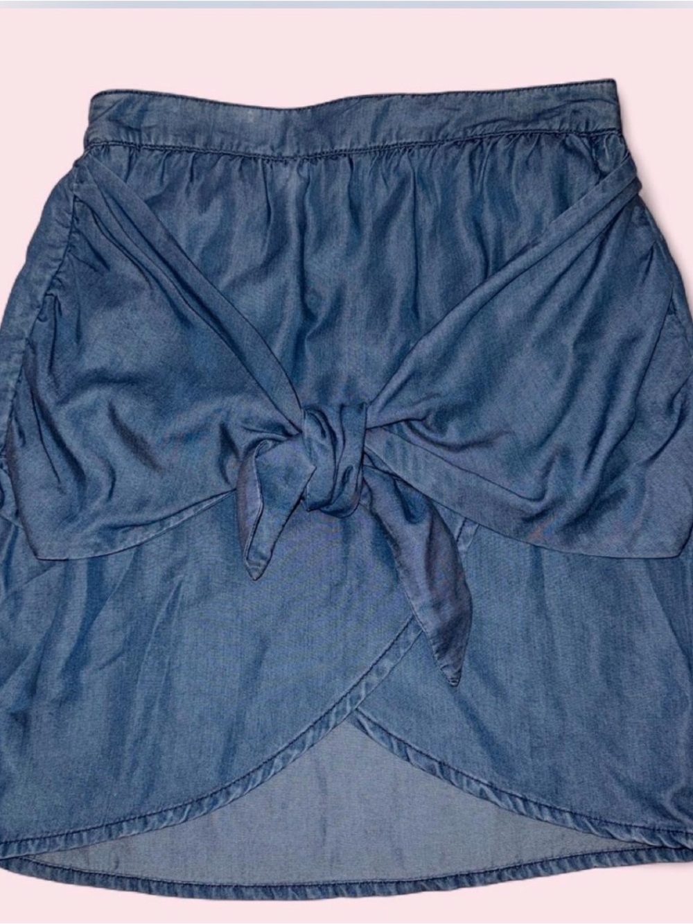 Zara Blue Asymmetrical Tie-Front Skirt